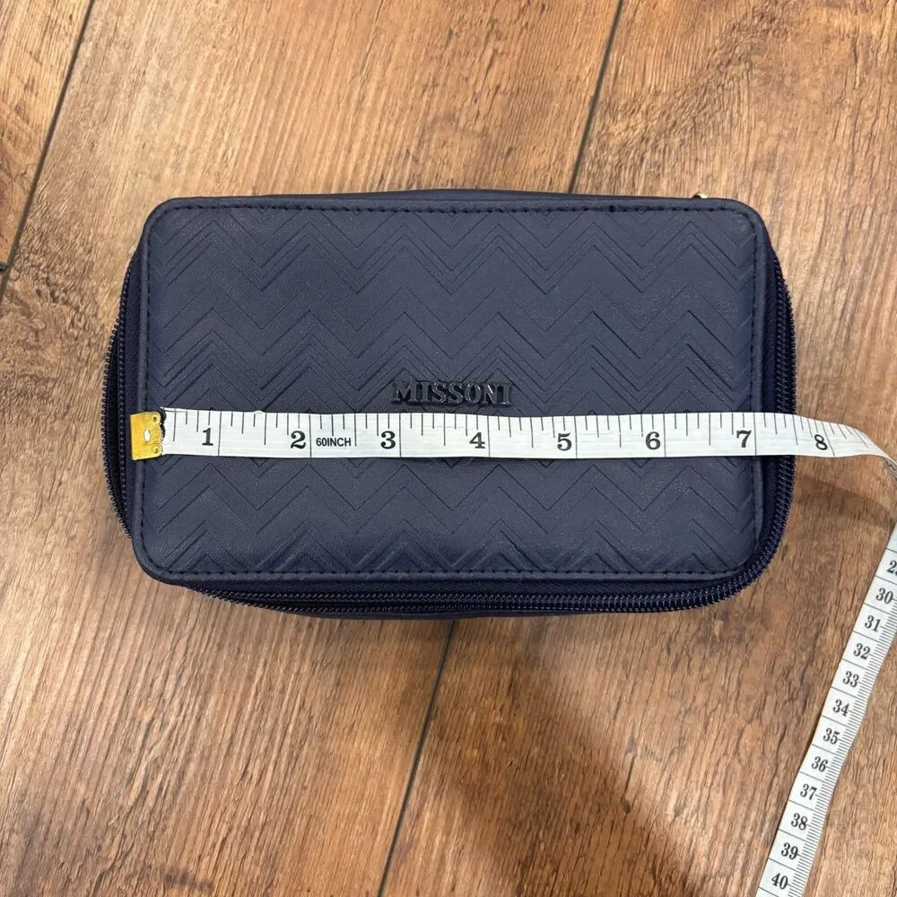 Missoni Exclusive Delta One Travel Case Pouch Blue Wave Zipper Limited Edition